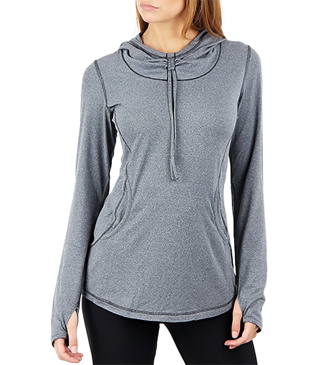 New Balance Women's Long Sleeve Hooded Yoga Tunic at YogaOutlet.com