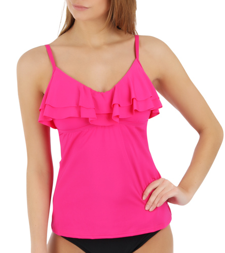 Kenneth Cole Reaction Rufflelicious Tankini Top At Swimoutlet Com Free Shipping