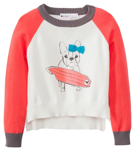 Roxy Girls' Hear It Loud Dog L/S Sweater (4-7) at SwimOutlet.com