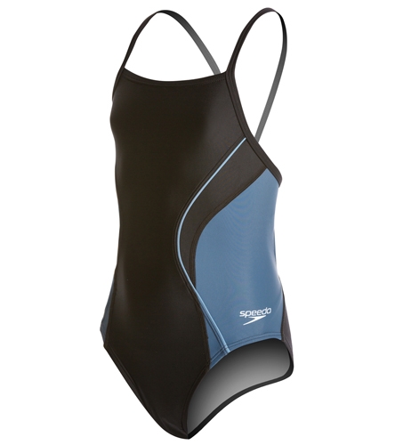 Speedo PowerFLEX Eco Revolve Splice Energy Back Youth Swimsuit at ...