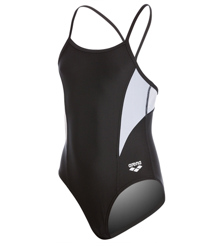 Arena Girl's Banner Light Drop Back One Piece Swimsuit at SwimOutlet.com