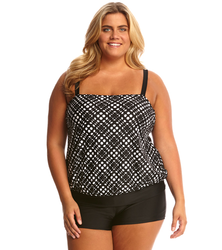 Delta Burke Plus Size Peek-a-Boo Two Piece Shortini Set at SwimOutlet ...