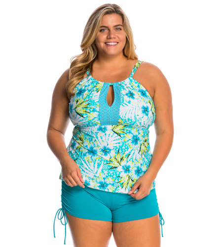 Beach House Plus Size Tybee Island Blair High Neck Tankini Top at ...