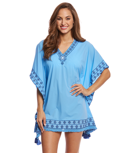 Cabana Life Moroccan Tile Embroidered Cover Up at SwimOutlet.com - Free ...