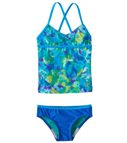 Speedo Girls' Tie Dye Sky Two Piece Tankini Set (7-16) at SwimOutlet.com