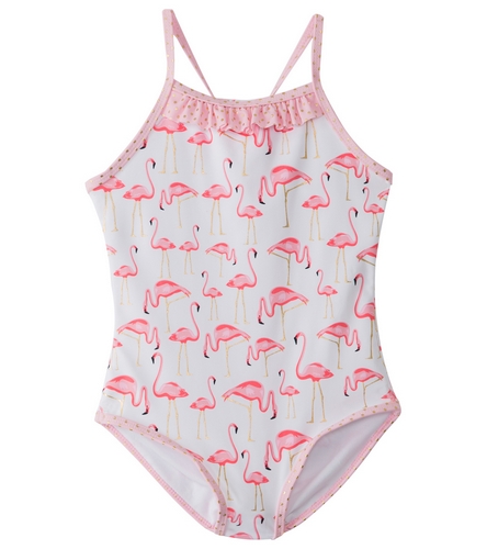 Snapper Rock Girls' Golden Flamingo One Piece Swimsuit (2T-6) at ...