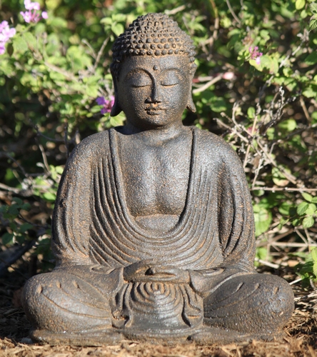 Lotus Sculpture Stone Meditating Garden Buddha Statue 8