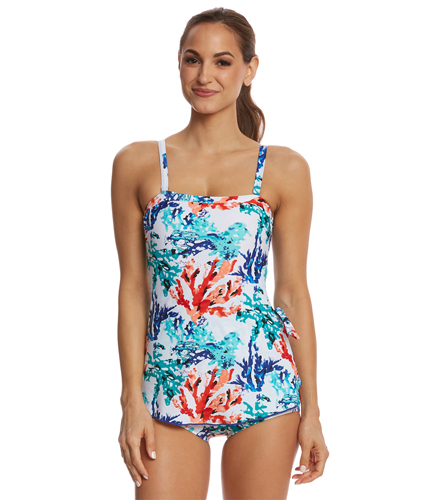 Ceeb Sea Coral Bandeau Sarong One Piece Swimsuit at SwimOutlet.com ...