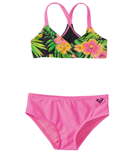 Roxy Girls' In the Tropics Tie Back Swimsuit Set (7-16) at SwimOutlet.com