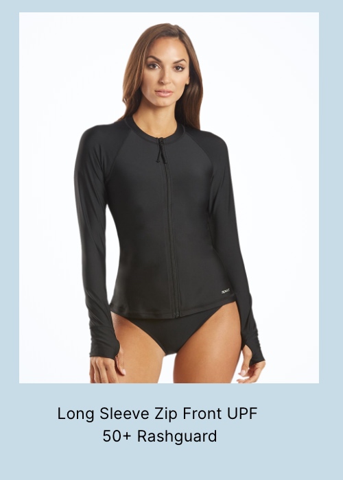 Sporti Women's L/S Zip Front UPF 50+ Rashguard