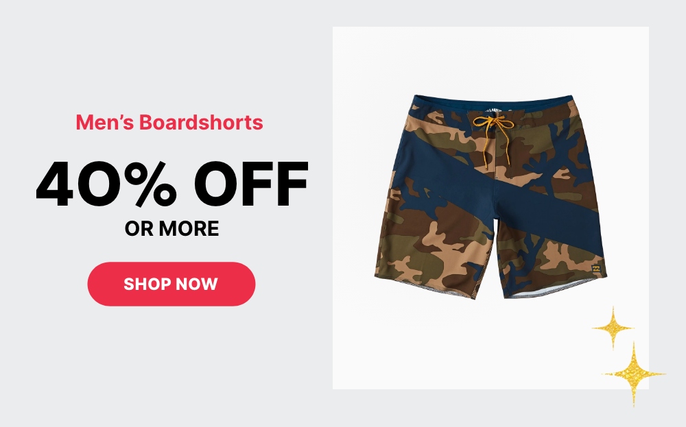 40% off or More Men's Boardshorts