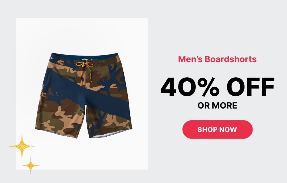 40% off or More Men's Boardshorts