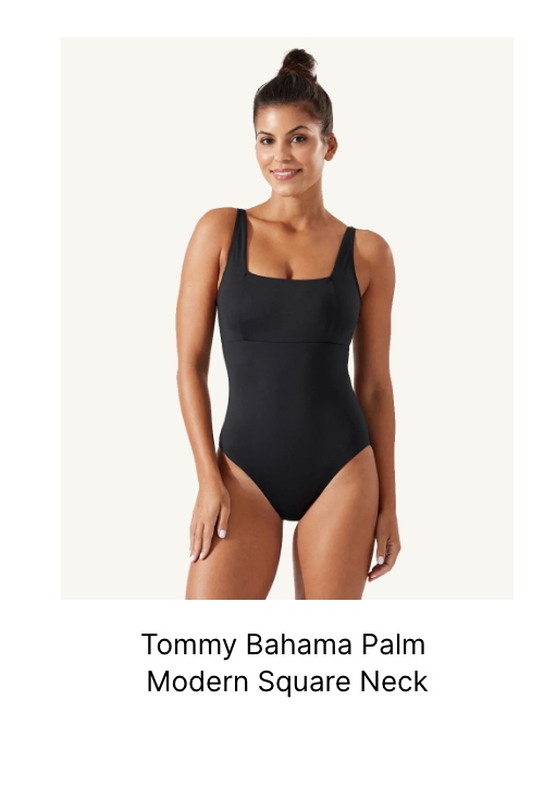 Tommy Bahama Women's Palm Modern Square Neck One Piece Swimsuit