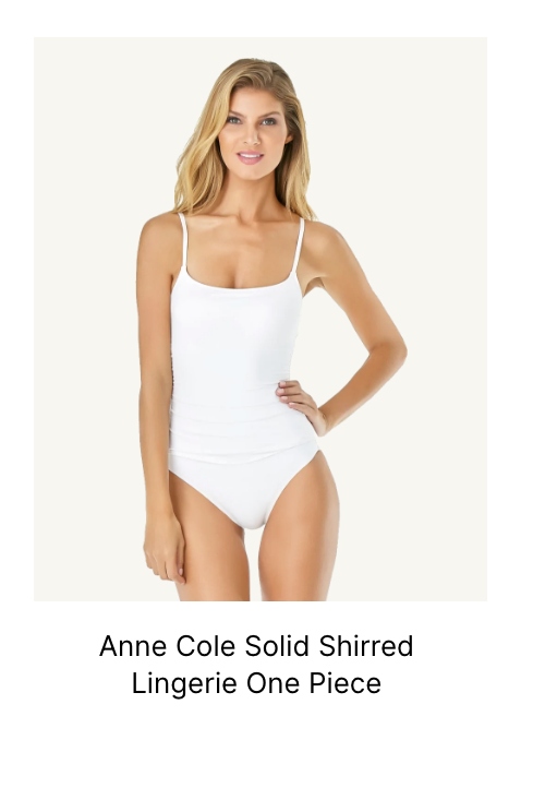 Anne Cole Women's Solid Shirred Lingerie One Piece Swimsuit