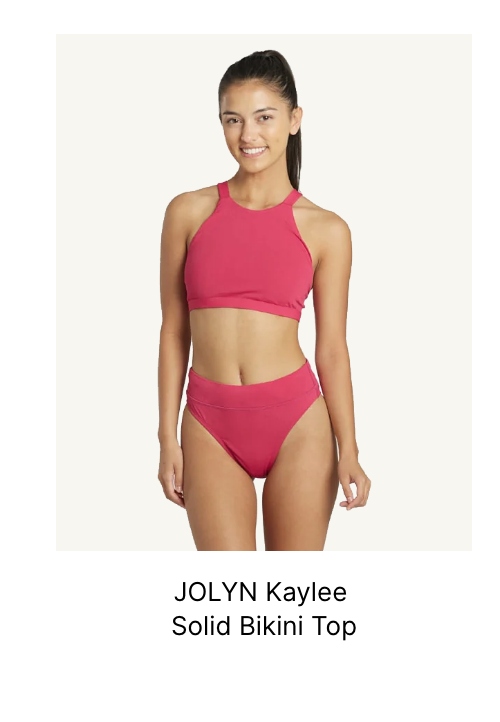 JOLYN Women's Kaylee Solid Bikini Top