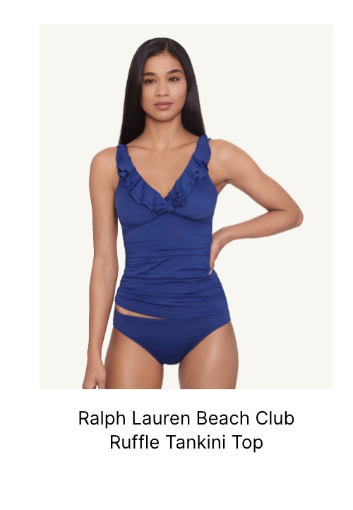 Ralph Lauren Lauren Women's Beach Club Ruffle Tankini Top